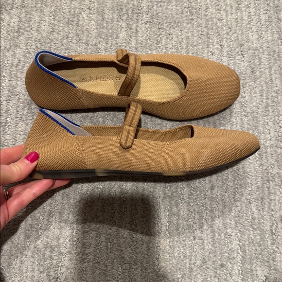 Rothy's Tan Flats with Blue Accent - Picture 2 of 4